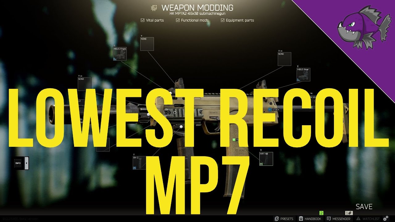 Lowest Recoil MP7 - Modding Guide - Escape From Tarkov - YouTube