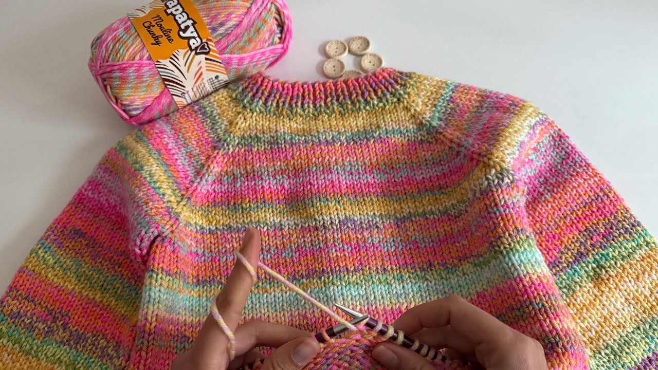 6-7 YAŞ HIRKA ANLATIMI🌸YAPIMI KOLAY BÜYÜK HIRKA MODELİ🌸#knittingdesignforbaby #babyknitting