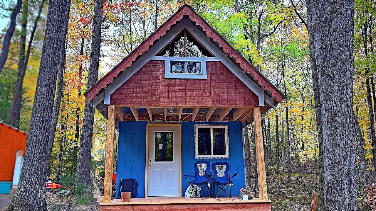 Off Grid Cabin Build... Wood Stove Install, Custom Windows and Rough Sawn Board Interior (part 3)