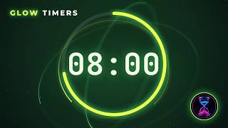 8 Minute Timer with Alarm 🔔 Acid Green Gyroscope • Toxic Bloom Countdown (3-2-1 Start)