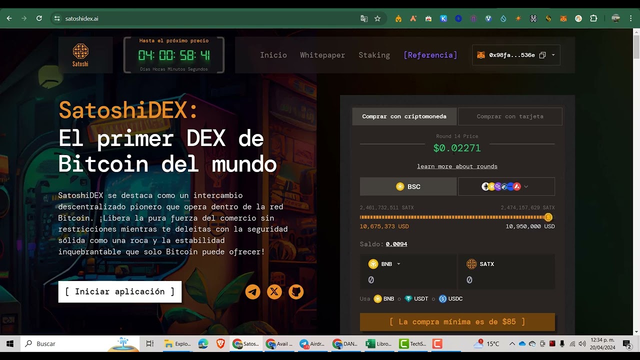 Criptomonedas Preventa de satoshidex