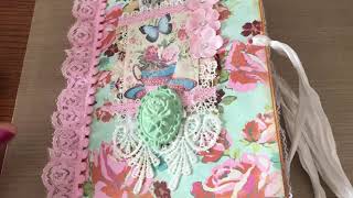 Roses and lace vintage junk journal book