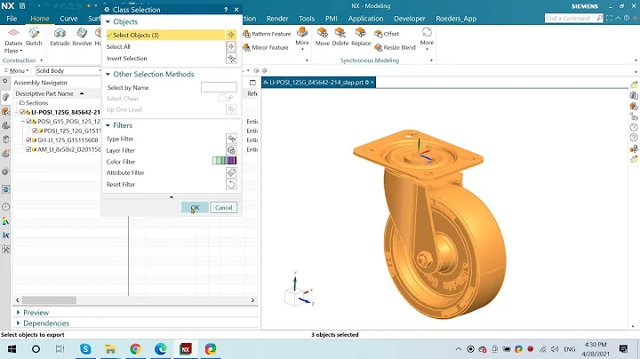 [Hướng Dẫn NX] 1. Chuyển Đổi Assembly Thành Một Part File - Export Assembly To Single Part in NX