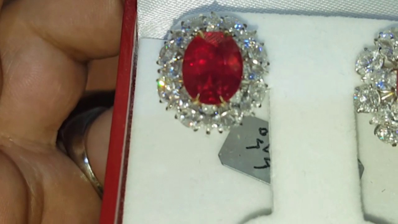 Natural Ruby's earring