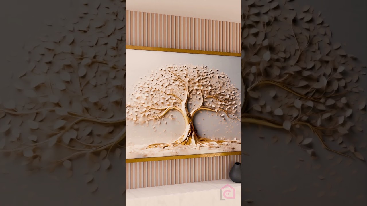 Quadro Decorativo Árvore Premium Gold V73