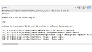 Server failed to start Port 8080 was already in use | Change Port Number in Web Server | Eclipse Wealth