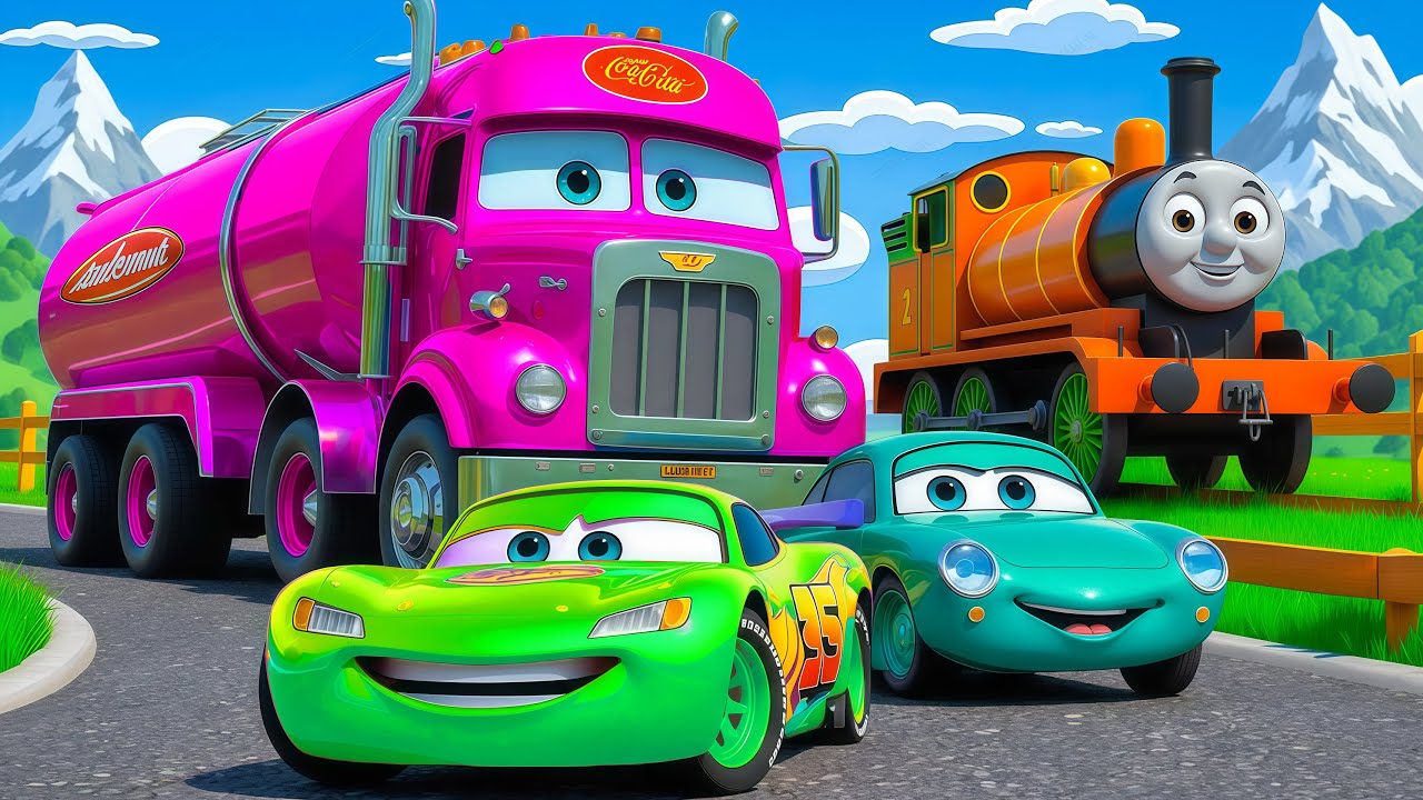 Choose The Right Door With Tires Mcqueen, JCB, Tractor, Car, School Bus, Truck 3D Vehicle Game