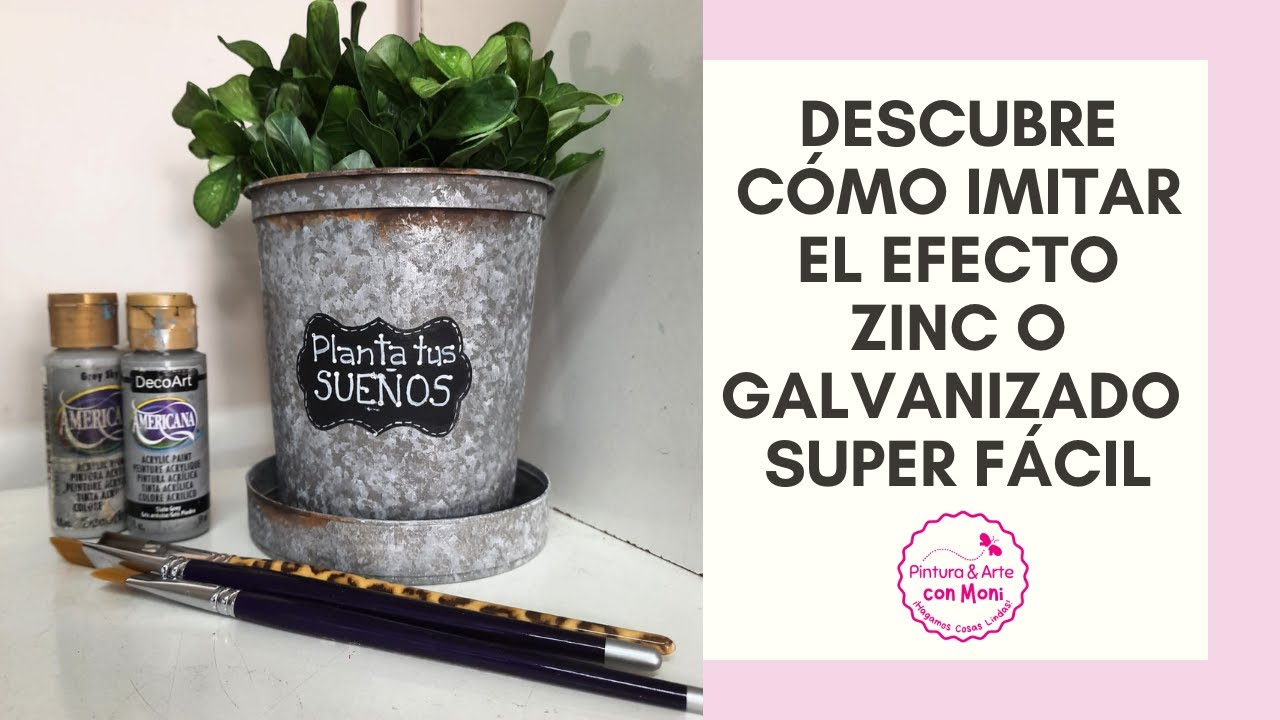 IMITACIÓN EFECTO ZINC O GALVANIZADO #falsosacabados #pinturaacrílica #reciclado  #diy