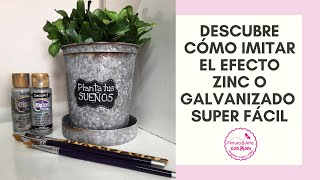 IMITACIÓN EFECTO ZINC O GALVANIZADO #falsosacabados #pinturaacrílica #reciclado  #diy