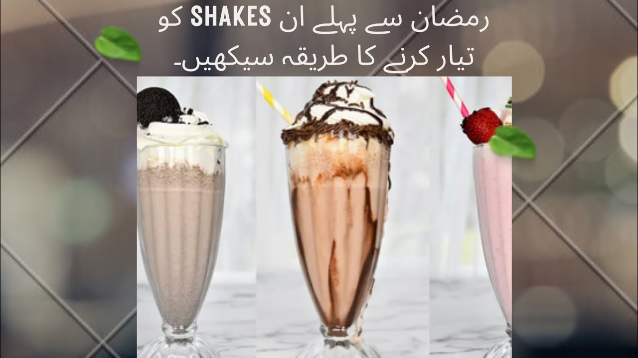 3 different shakes recipe || Chocolate,Strawberry and Dry fruits shakes ...
