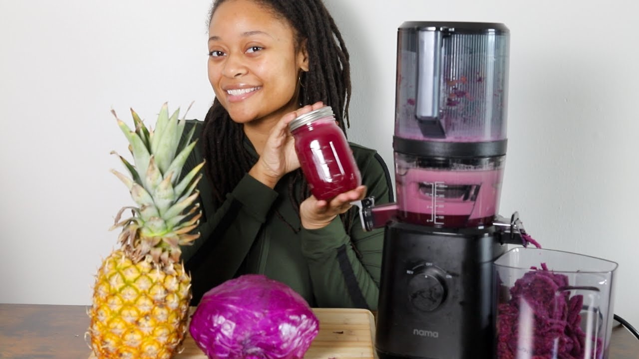 Trying Pineapple & Purple Cabbage Juice with my Nama J2 Juicer YouTube