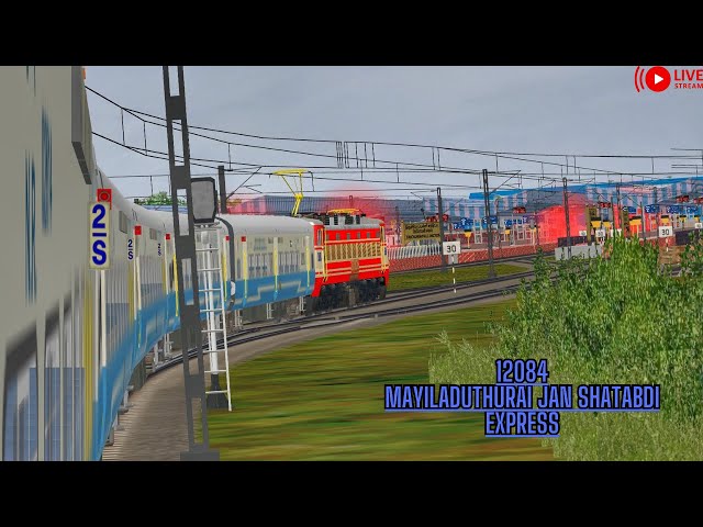 12084-COIMBATORE MAYILADUTHURAI JAN SHATABDI EXPRESS || WAP-4 😍❤️ ||SR ROUTE|| #msts #openrails class=