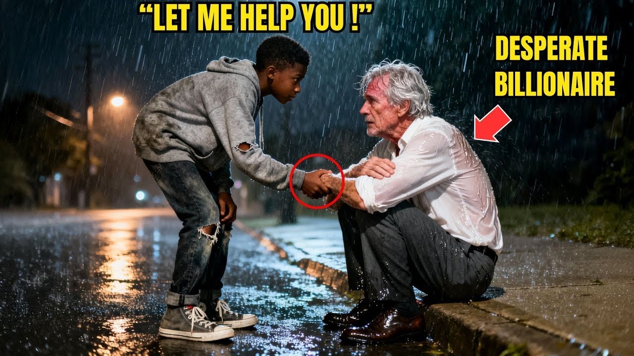 Poor Black Boy Walked Old Man Home in Storm — Next Day, Men in Suits Asked for Him
