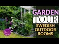 🍂🍁🍂 GARDEN TOUR: Charming Swedish Garden of Outdoor Rooms || Linda Vater