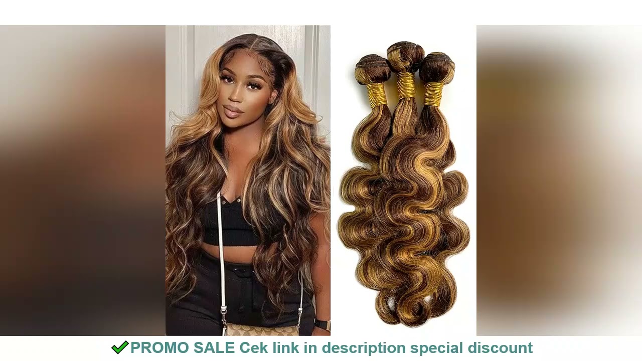 Body Wave Highlight Human Hair Bundles Brazilian 30inch Brazilian 100% Human Hair Weave 1/3 Bundles