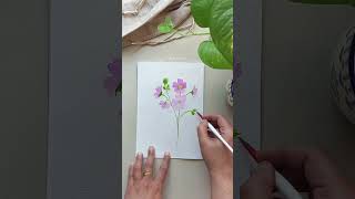 Easiest Watercolor Wildflowers You Must Try #watercolourpainting #wildflower #painting #shorts