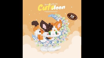 Cute Moon Calico Cat NO.8979 Building Blocks Set🌙🐱🩵