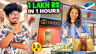 Giving My Mom 1,00,000₹ 😍To Spend in 1 Hours Challenge😨- Jash Dhoka Vlogs