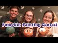 pumpkin painting contest with my best friend &amp; boyfriend!!! // spooky szn, snacks, halloween treats