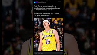 Injury update on Los Angeles Lakers star player Austin Reaves ￼