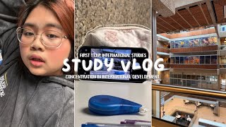STUDY VLOG 🎧: catching up on notes, philosophy essay prep, studying on campus