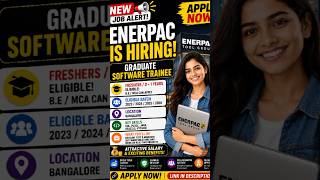 Enerpac Hiring Alert 🚀 Graduate Software Trainee | Freshers Apply Now #hiring #engineering #job #it