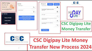 CSC Digipay Lite Money Transfer 2024 |how to money transfer csc | csc new update 2024 #csc #cscvle