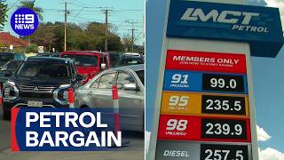Drivers queue for one-off 99-cent petrol deal | 9 News Australia
