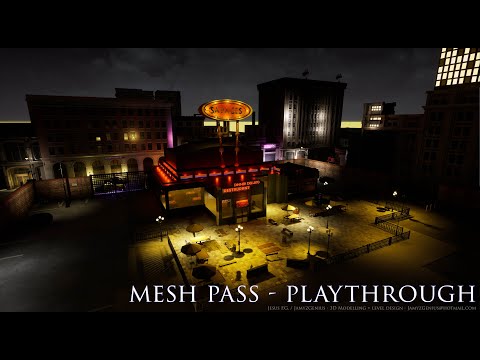 Savages Diner Night City - Level Design (Part 2 - Mesh Pass Phase) - Unreal Engine 4.