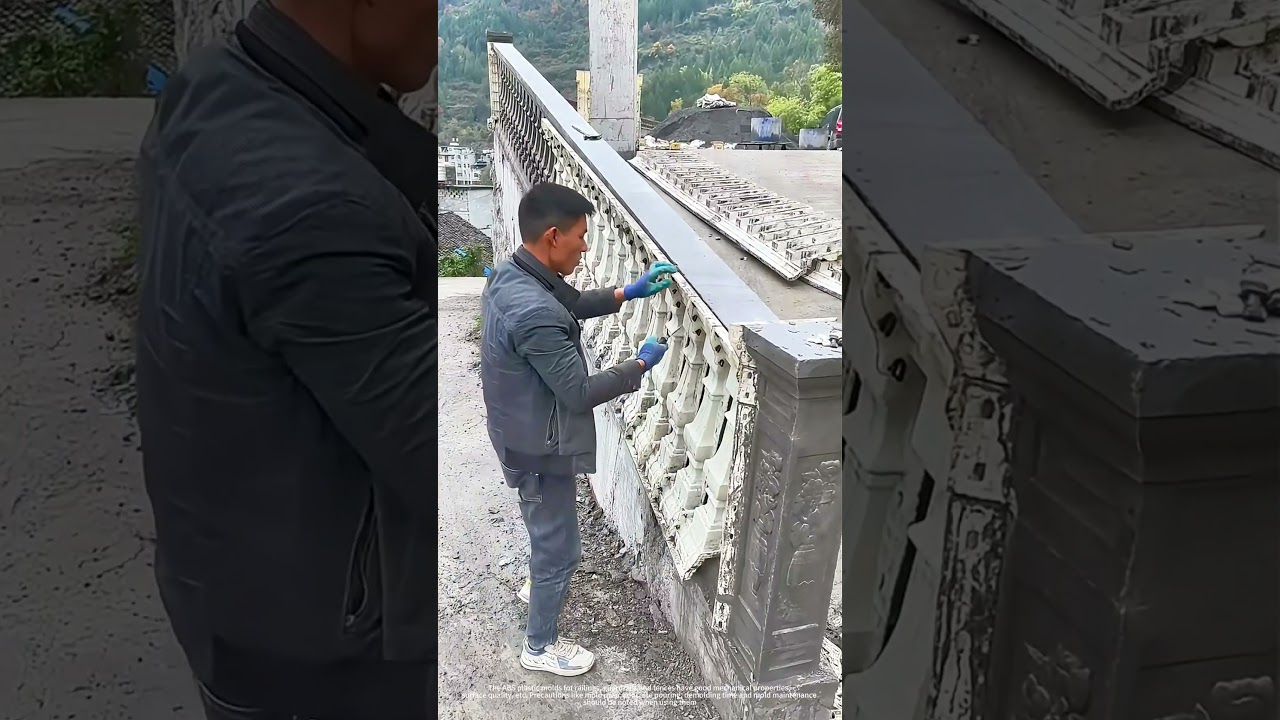 Concrete Guardrail ABS Plastic Mold Demolding Process !