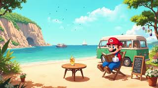 Mario Cozy Sunny Beach Van Escape ☀️🌴📖 | Lofi Beats for Study &amp; Relax with Calm Ocean Vibes