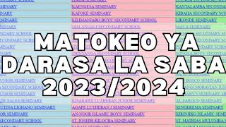 MATOKEO YA DARASA LA SABA 2023-2024 PSLE RESULTS 2023/24 NECTA