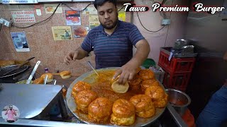 Most Famous Tawa Premium Burger In Hyderabad Rs. 140/- Only l Indian Street Food