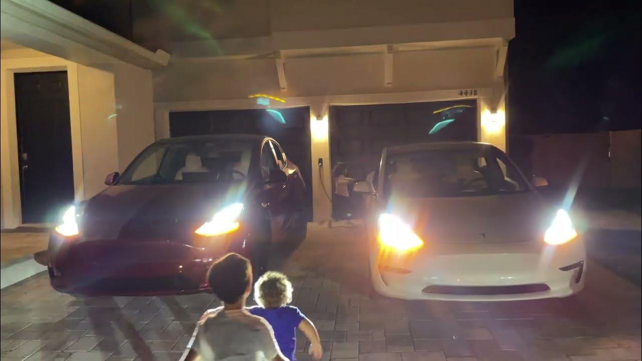 Tesla Light show on 2 (two) Teslas YouTube