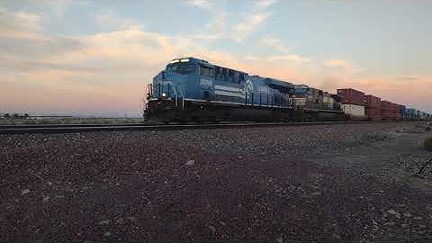 WB NS Port Stack Train Feat NS 8098 Leader At East Daggett CA! #bigbossrailfanner