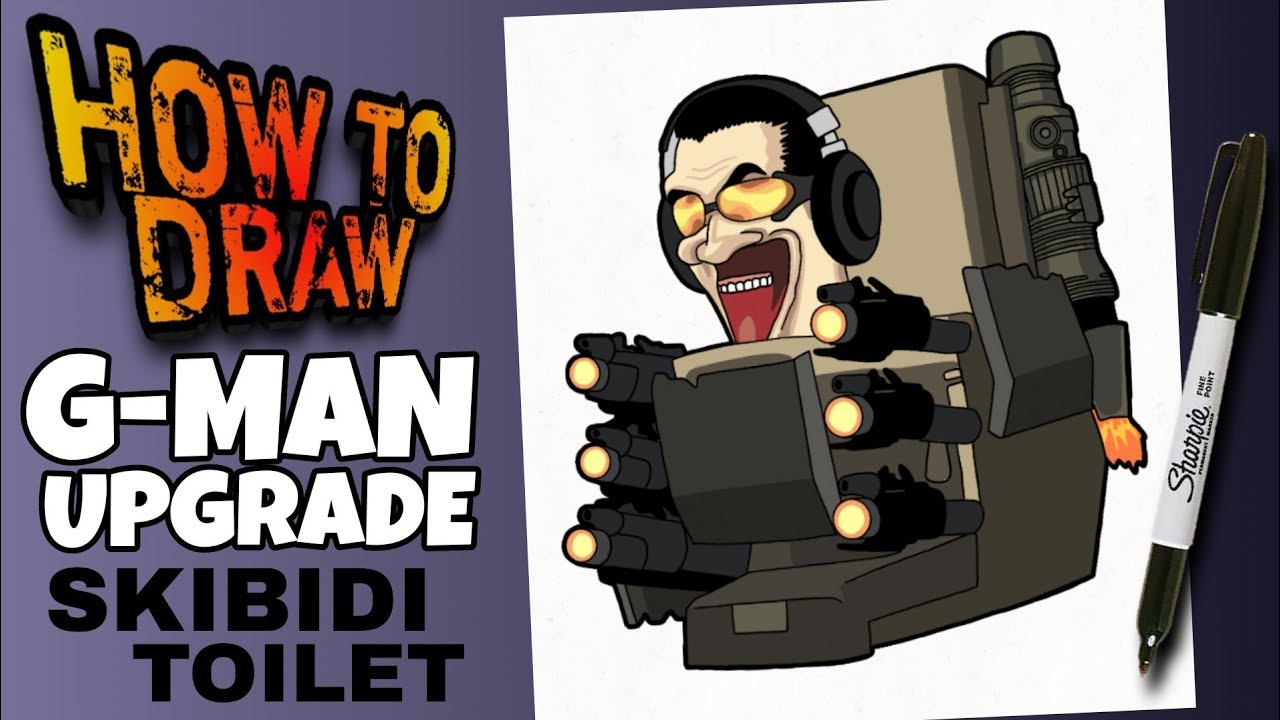 how to draw G-MAN UPGRADE 3.O from SKIBIDI TOILET