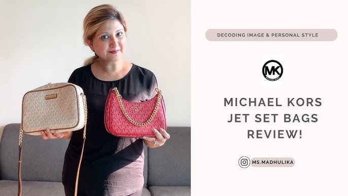 MICHAEL KORS Jet Set Crossbody Review - What Fits Inside - What's In My Bag  - Large Saffiano Leather 