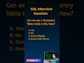 SQL Interview Question: Can You Use a Temporary Table Inside a SQL View? | SQL MCQ Challenge