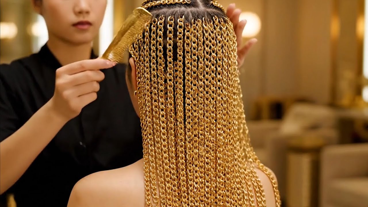 Satisfying ASMR Hairstyling - Relaxing AI ASMR Haircutting with Glass Hair