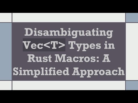 Disambiguating Vec T