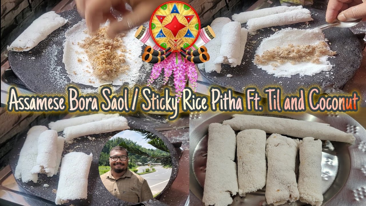 Assamese Bora Saol / Sticky Rice Pitha Ft. Til & Coconut | Assamese ...