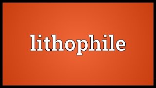 Lithophile Meaning