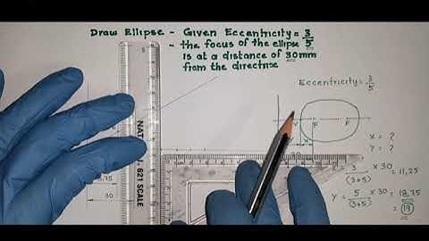 Engineering Graphics-How to draw an Ellipse with Eccentricity and distance of the focus from D given