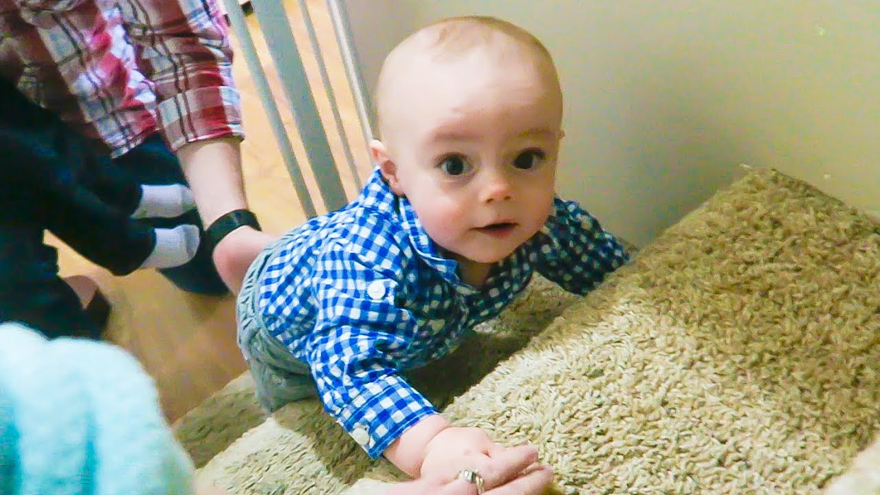 BABY'S FIRST TIME CLIMBING STAIRS! YouTube
