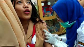 Ekspresi Imunisasi difteri SMKN 15 Jakarta
