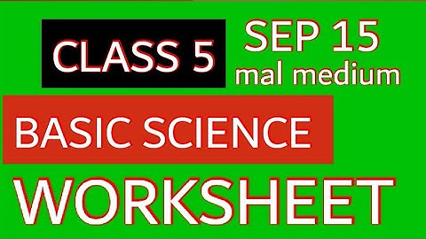 CLASS 5 BASIC SCIENCE WORKSHEET/ SEP 15 /MAL MEDIUM