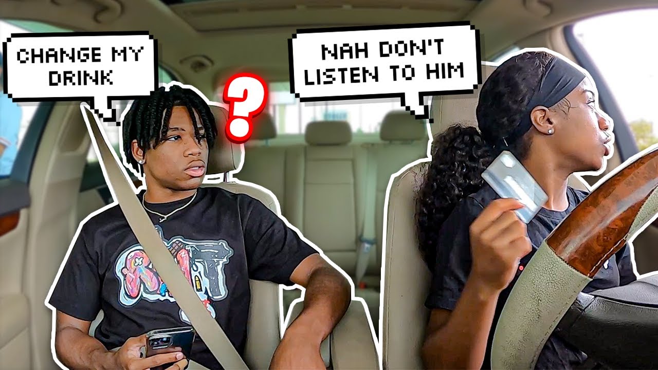 IGNORING MY BOYFRIEND'S DRIVE THRU ORDER! *Hilarious Reaction*