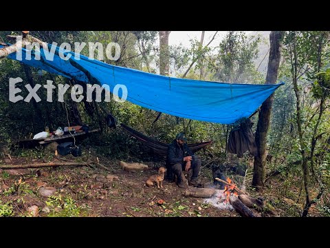 ACAMPEI com CHUVA FORTE e FRIO, DESCOBRI um PONTO NOVO BOM de PEIXE ,pescaria