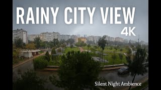4 Hours Real Rainy City Ambience – Soft Rain Sounds, Cloudy Day, Study & Sleep (4K UHD, No Music) screenshot 3