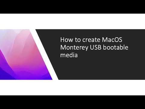 How to create Mac OS Monterey Bootable USB media - YouTube